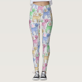 Chihuahua-Liebhaber-buntes Muster Leggings