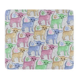 Chihuahua-Liebhaber-buntes Muster Schneidebrett