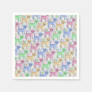 Chihuahua-Liebhaber-buntes Muster Serviette