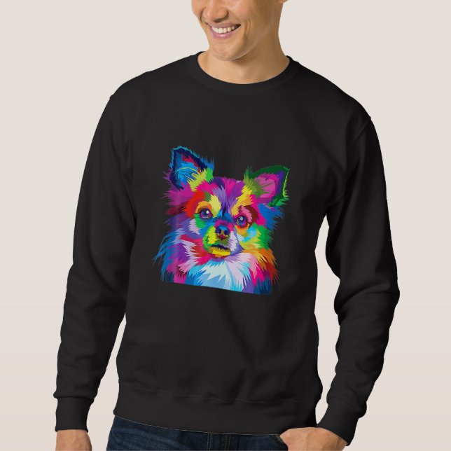 Chihuahua Long Hair Pop Sweatshirt (Vorderseite)