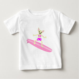 Chihuahua Longboard Surfer Girl Baby T-shirt