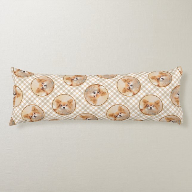 Chihuahua Longhaarige Malerei Original Hunde Kunst Seitenschläferkissen (Vorderseite)