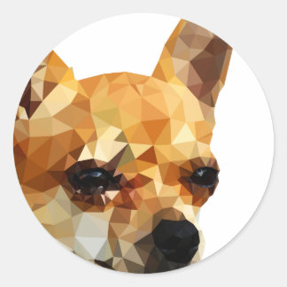 Chihuahua Low Poly Art Runder Aufkleber