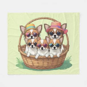 Chihuahua lustige Welpen Fleecedecke