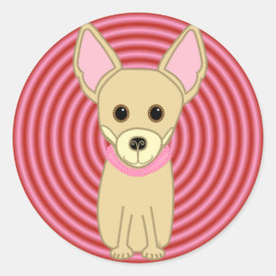 Chihuahua-Mädchen Runder Aufkleber