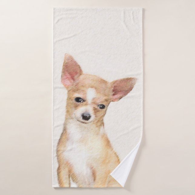 Chihuahua Malerei - Niedliche Hundekunst Badhandtuch Set (Badehandtuch)