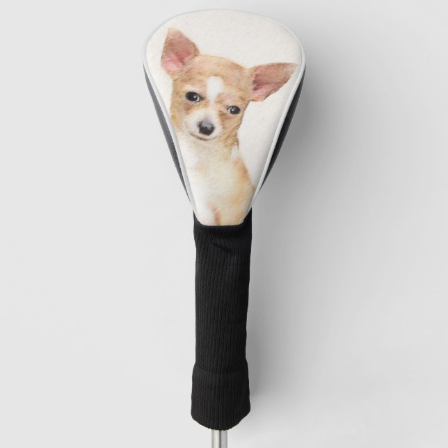 Chihuahua Malerei - Niedliche Hundekunst Golf Headcover (Vorderseite)