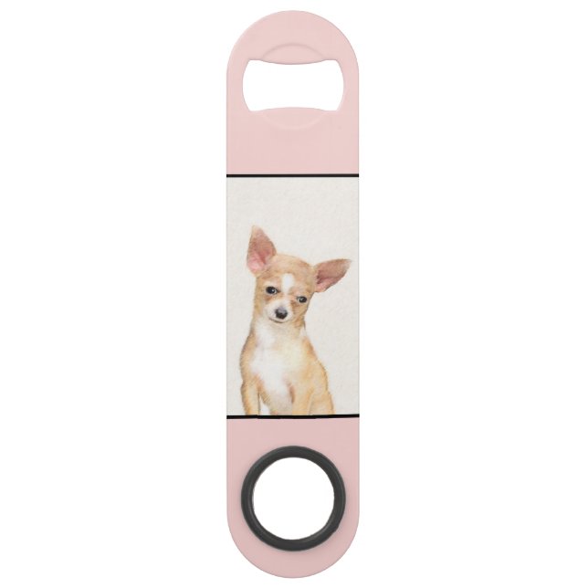 Chihuahua Malerei - Niedliche Hundekunst Speed Flaschenöffner (Vorderseite)