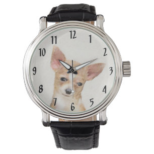 Chihuahua-Malerei - Niedliche Original-Hundkunst Armbanduhr