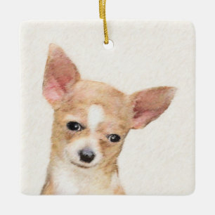 Chihuahua-Malerei - Niedliche Original-Hundkunst Keramikornament