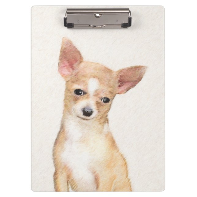 Chihuahua-Malerei - Niedliche Original-Hundkunst Klemmbrett (Vorderseite)