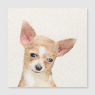Chihuahua-Malerei - Niedliche Original-Hundkunst Magnetkarte