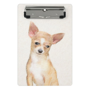 Chihuahua-Malerei - Niedliche Original-Hundkunst Mini Klemmbrett