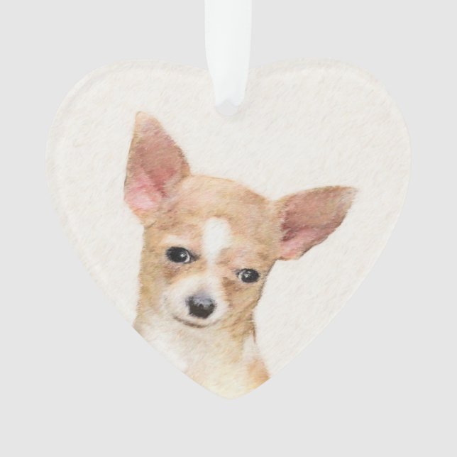 Chihuahua-Malerei - Niedliche Original-Hundkunst Ornament (Vorderseite)
