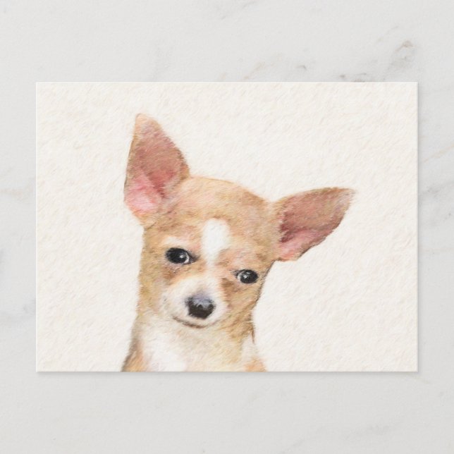 Chihuahua-Malerei - Niedliche Original-Hundkunst Postkarte (Vorderseite)