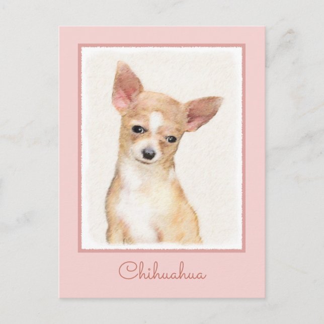 Chihuahua-Malerei - Niedliche Original-Hundkunst Postkarte (Vorderseite)