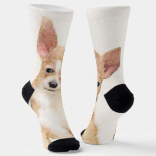 Chihuahua-Malerei - Niedliche Original-Hundkunst Socken