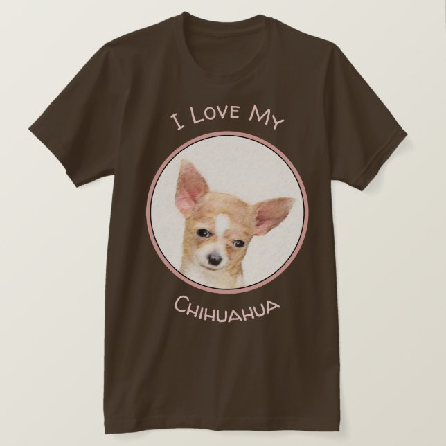 Chihuahua-Malerei - Niedliche Original-Hundkunst T-Shirt (Design vorne)