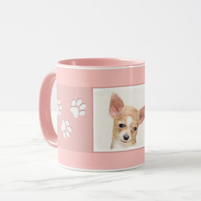 Chihuahua-Malerei - Niedliche Original-Hundkunst Tasse (Vorderseite Links)