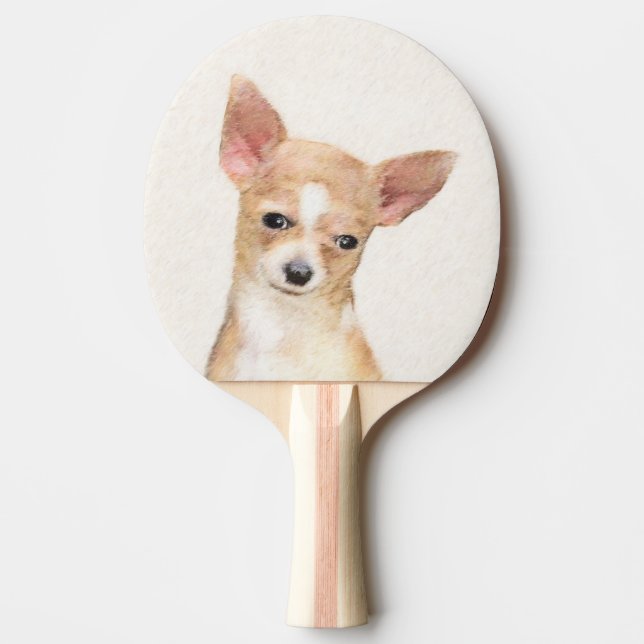 Chihuahua-Malerei - Niedliche Original-Hundkunst Tischtennis Schläger (Vorderseite)