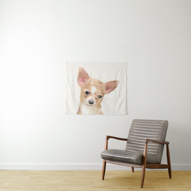 Chihuahua-Malerei - Niedliche Original-Hundkunst Wandteppich (Beispiel (Horizontal))