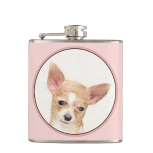 Chihuahua-Malerei - Süße originelle Hundekunst Flachmann