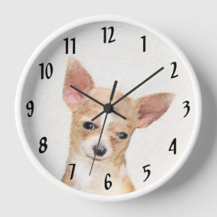 Chihuahua-Malerei - Süße originelle Hundekunst Uhr