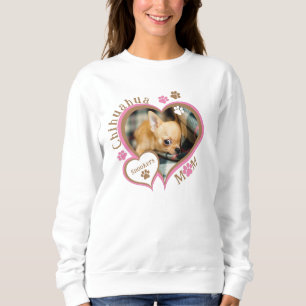 Chihuahua-Mama Benutzerdefiniertes Foto und Name Sweatshirt