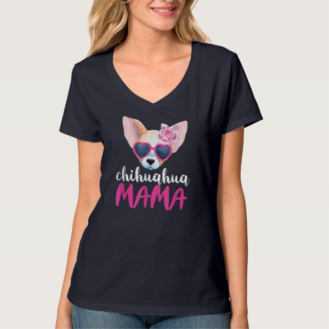 Chihuahua Mama für Frauengeschenk Chihuahua-Mama T-Shirt (Vorderseite)