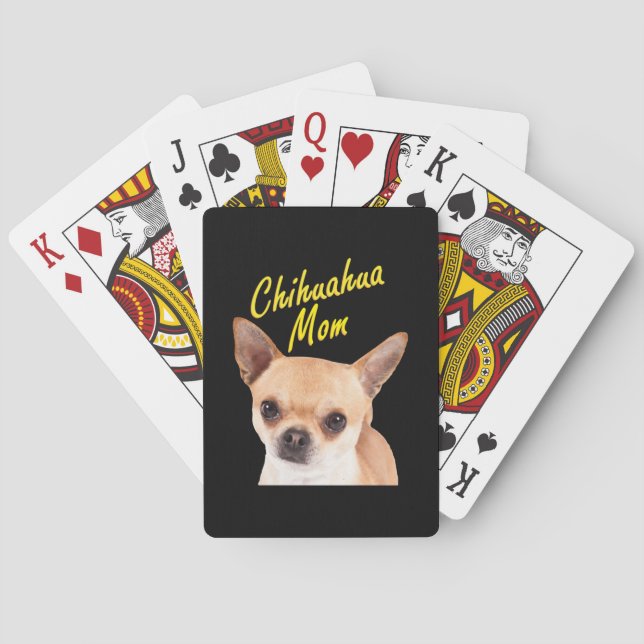 Chihuahua Mama Geschenk für Hundebesitzer Spielkarten (Rückseite)