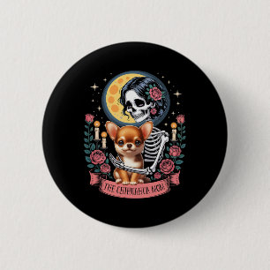 Chihuahua Mama Halloween Hund Onwer Skeleton Wom Button