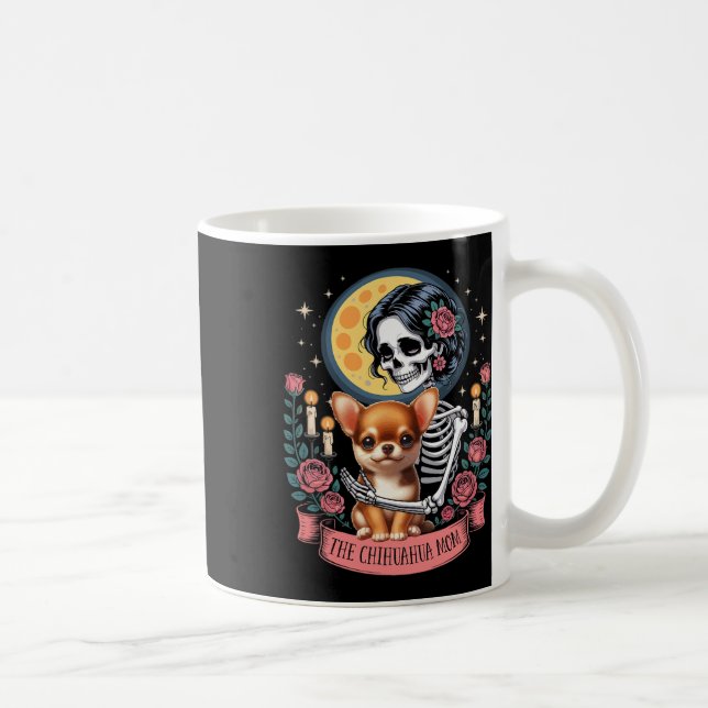 Chihuahua Mama Halloween Hund Onwer Skeleton Wom Kaffeetasse (Rechts)