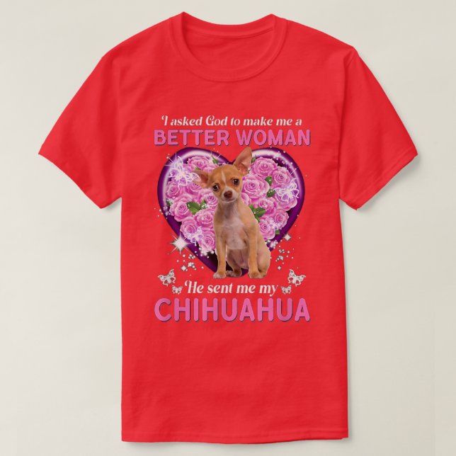 Chihuahua Mama Hund Mama Hunde Eigentümer glücklic T-Shirt (Design vorne)