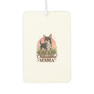 Chihuahua Mama Hund Rosa Blumen-Halstuch_1 Autolufterfrischer