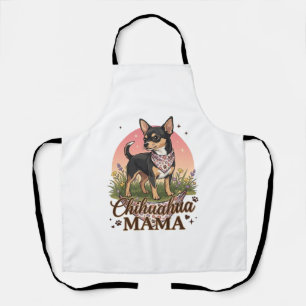 Chihuahua Mama Hund Rosa Blumen-Halstuch_1 Schürze