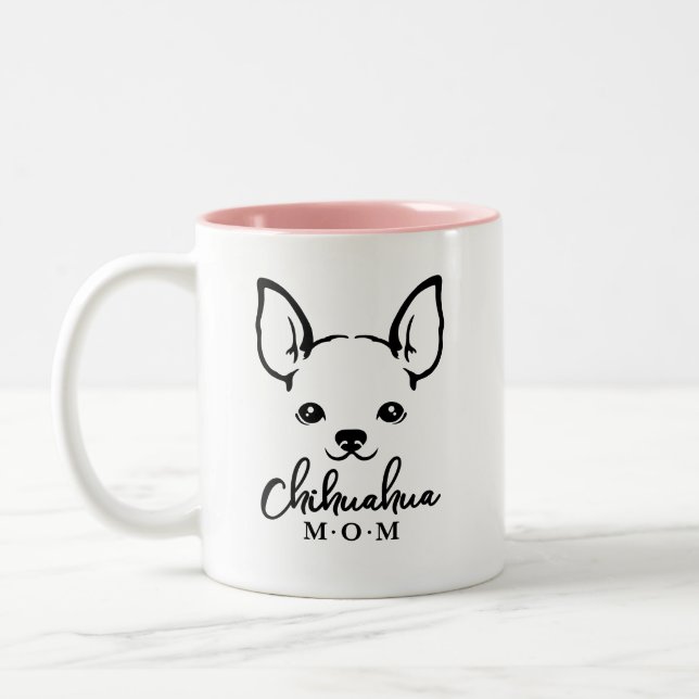 Chihuahua Mama Kaffeemaschine Tasse mit Chihuahua- (Links)