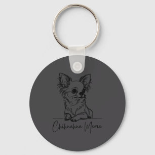 Chihuahua-Mama Langhaar Chihuahua-Mutter Süßer Hun Schlüsselanhänger