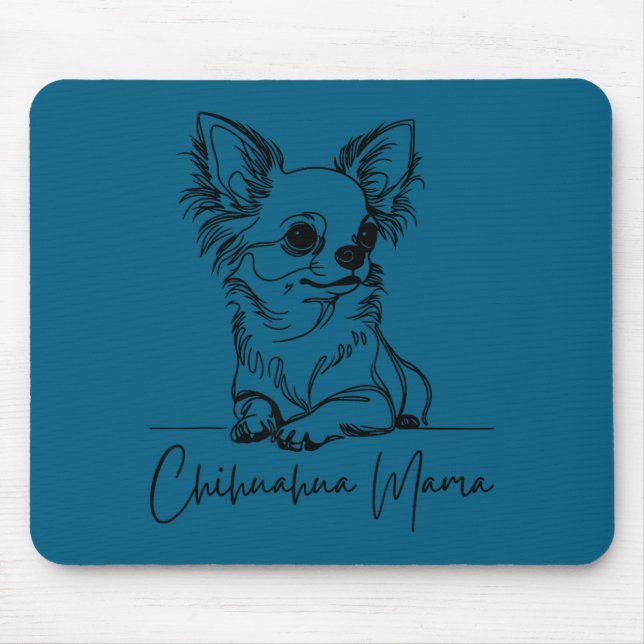 Chihuahua Mama Long Haired Chihuahua Mom Cute Dog  Mousepad (Vorne)