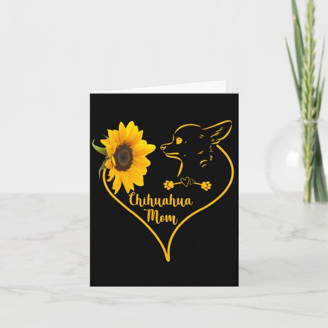 Chihuahua-Mama mit Sonnenblumen-Muttertag Karte (Vorderseite)