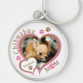 Chihuahua Mama Personalisierter Name und Foto Schlüsselanhänger