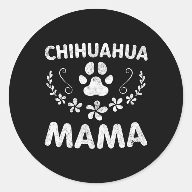 Chihuahua Mama Runder Aufkleber (Vorderseite)