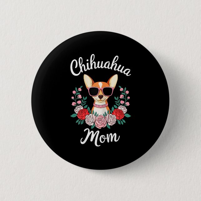 Chihuahua Mama Shirt Frauen Chihuahua Besitzermütt Button (Vorderseite)