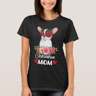 Chihuahua-Mama Sonnenbrille Blumen Hunde Liebhaber T-Shirt