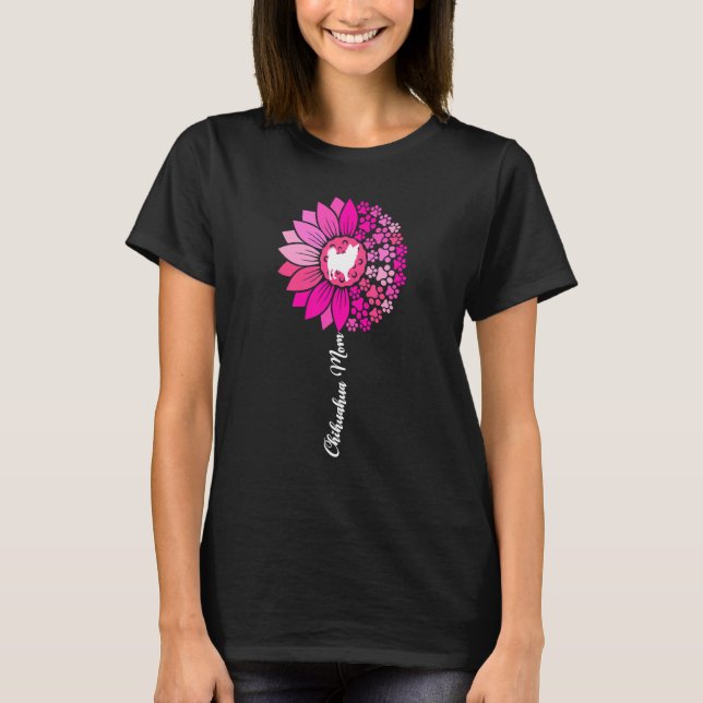 Chihuahua Mama Sunflower Chiwawa D T-Shirt (Vorderseite)
