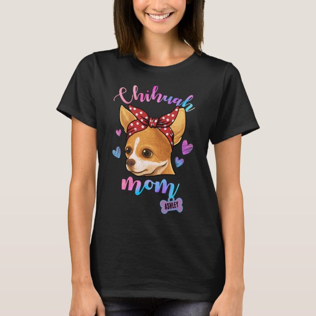 Chihuahua Mama Welpe Mama T-Shirt (Vorderseite)