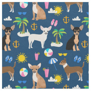 Chihuahua Marine Blue Beach Tag Sommer Stoff