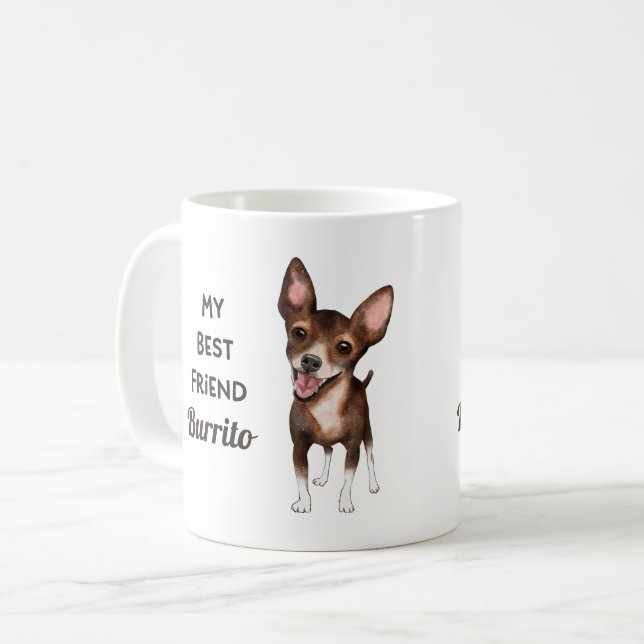 Chihuahua mein bester Freund Individuelle Name Kaffeetasse (Vorderseite Links)