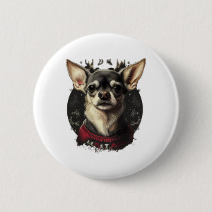 Chihuahua Merry Christmas X-Mas Tree Niedlich Button