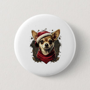 Chihuahua Merry Christmas X-Mas Tree Niedlich Button