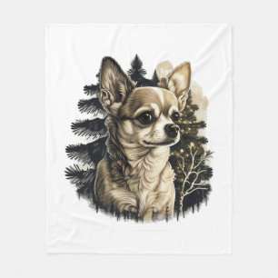 Chihuahua Merry Christmas X-Mas Tree Niedlich Fleecedecke
